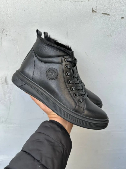 Мужские ботинки кожаные зимние черные Marion 1095 фото 4 — интернет-магазин Tapok