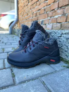 Чоловічі кросівки шкіряні зимові чорні Emirro G-STEP