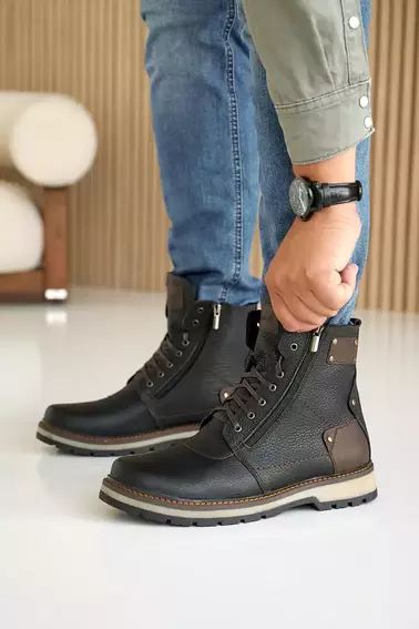 Чоловічі черевики шкіряні зимові чорні Zangak 136 фото 1 — интернет-магазин Tapok