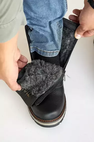 Чоловічі черевики шкіряні зимові чорні Zangak 136 фото 4 — інтернет-магазин Tapok