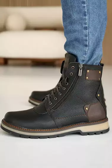 Чоловічі черевики шкіряні зимові чорні Zangak 136 фото 5 — интернет-магазин Tapok