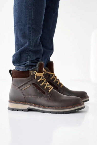 Мужские ботинки кожаные зимние коричневые Riccone 222 фото 4 — интернет-магазин Tapok