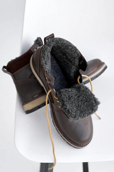 Чоловічі черевики шкіряні зимові коричневі Riccone 222 фото 6 — інтернет-магазин Tapok
