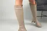 Сапоги женские кожаные бежевого цвета на каблуке демисезонные Фото 6