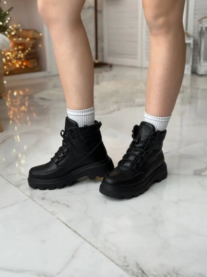 Ботинки женские кожаные черные зимние фото 16 — интернет-магазин Tapok