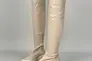 Чоботи-панчохи жіночі стрейч шкіра бежевого кольору на низькому ходу демісезонні Фото 11