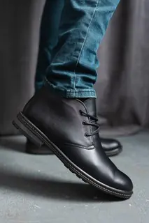 Чоловічі черевики шкіряні зимові чорні Braxton К 1