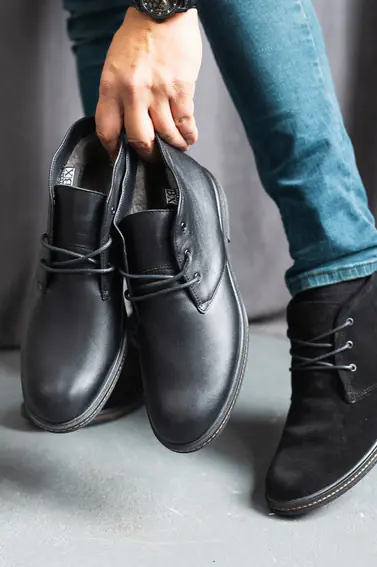 Мужские ботинки кожаные зимние черные Braxton К 1 на меху фото 4 — интернет-магазин Tapok