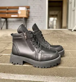 Женские ботинки кожаные зимние черные Emirro 7043