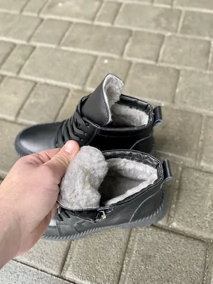 Женские ботинки кожаные зимние черные Emirro 7043 фото 4 — интернет-магазин Tapok