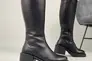 Сапоги женские кожаные черного цвета на каблуке зимние Фото 1