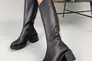 Сапоги женские кожаные черного цвета на каблуке зимние Фото 5