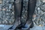Чоботи жіночі шкіряні чорного кольору на підборах зимові Фото 17