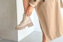 Ботинки женские кожаные цвета латте низкий ход зимние Фото 13