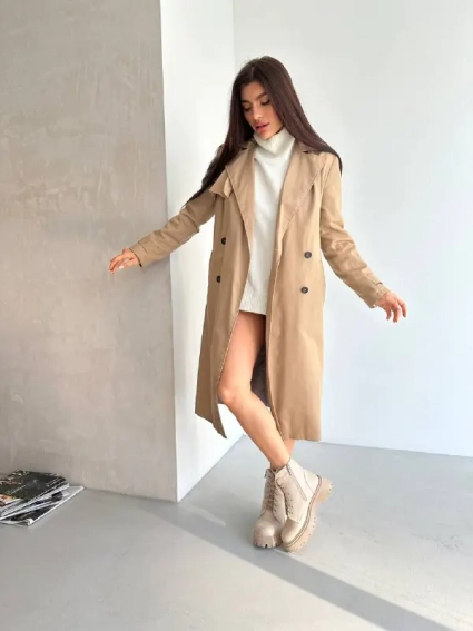 Ботинки женские кожаные цвета латте низкий ход зимние фото 16 — интернет-магазин Tapok