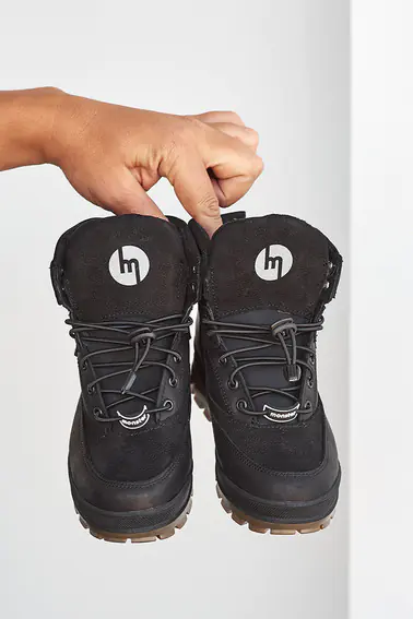 Підліткові черевики шкіряні зимові чорні Monster 33 на меху фото 3 — інтернет-магазин Tapok
