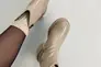 Ботинки женские кожаные бежевого цвета на каблуке зимние Фото 10