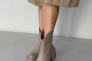 Ботинки женские кожаные бежевого цвета на каблуке зимние Фото 19