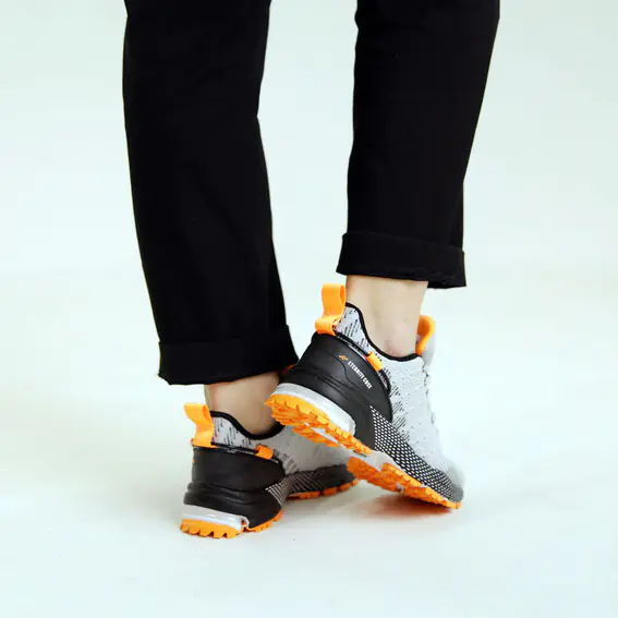 Кросівки жіночі  584677 Сірі помаранчеві фото 5 — інтернет-магазин Tapok