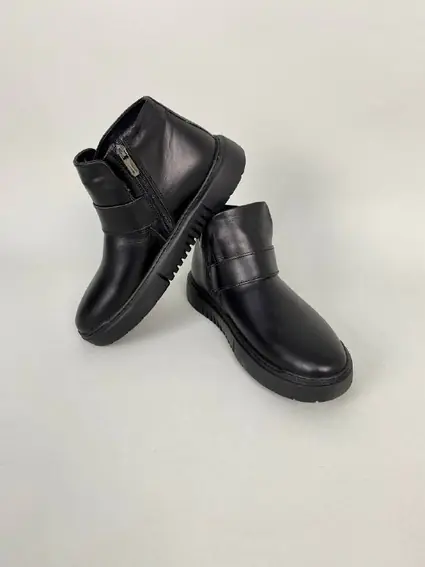 Ботинки мужские из кожи черного цвета зимние фото 3 — интернет-магазин Tapok