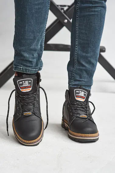 Мужские кроссовки кожаные зимние черные Splinter Б 1517 фото 3 — интернет-магазин Tapok
