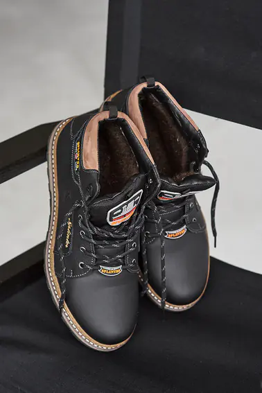 Мужские кроссовки кожаные зимние черные Splinter Б 1517 фото 6 — интернет-магазин Tapok