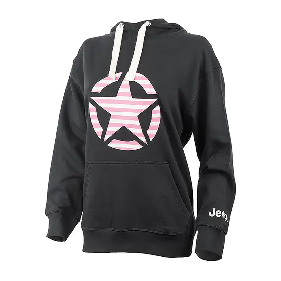 Толстовка JEEP HOODED OVERSIZE SWEATSHIRT STAR Striped Print O102608-B000 фото 1 — интернет-магазин Tapok