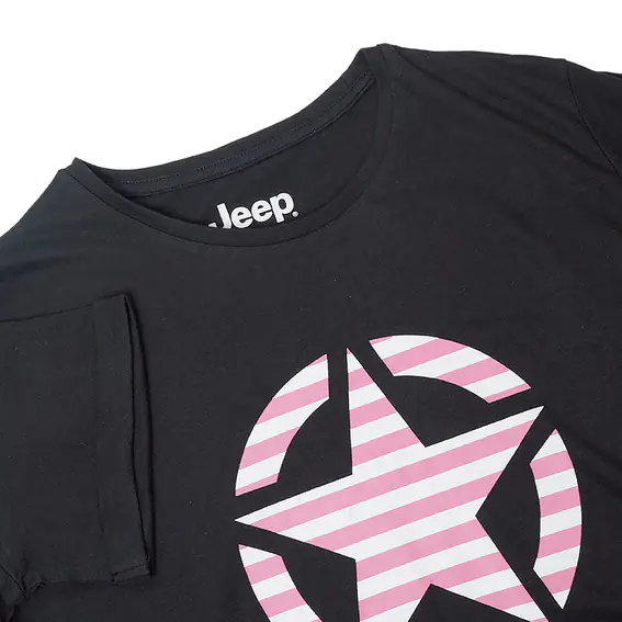 Футболка JEEP T-SHIRT OVERSIZE STAR Striped Print Turn O102613-B000 фото 3 — интернет-магазин Tapok