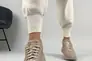 Кроссовки женские кожаные цвета латте зимние Фото 3