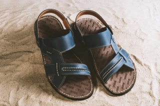 Мужские сандали кожаные летние синие Bonis Original 25