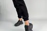 Кроссовки женские кожаные черные с вставками текстильной сетки Фото 3