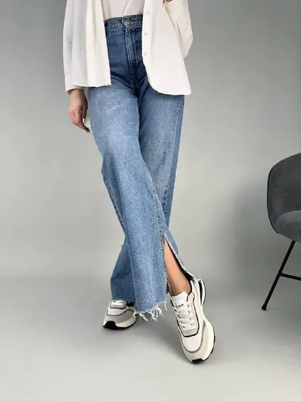 Кроссовки женские кожаные белые с цветными вставками фото 5 — интернет-магазин Tapok