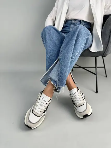 Кроссовки женские кожаные белые с цветными вставками фото 7 — интернет-магазин Tapok