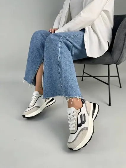 Кроссовки женские кожаные белые с цветными вставками фото 8 — интернет-магазин Tapok
