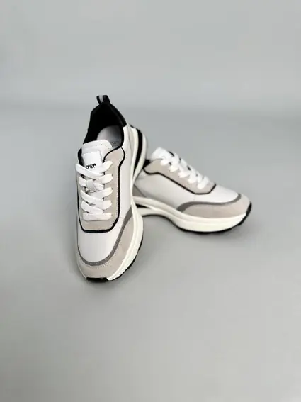 Кросівки жіночі шкіряні білі з кольоровими вставками фото 13 — інтернет-магазин Tapok