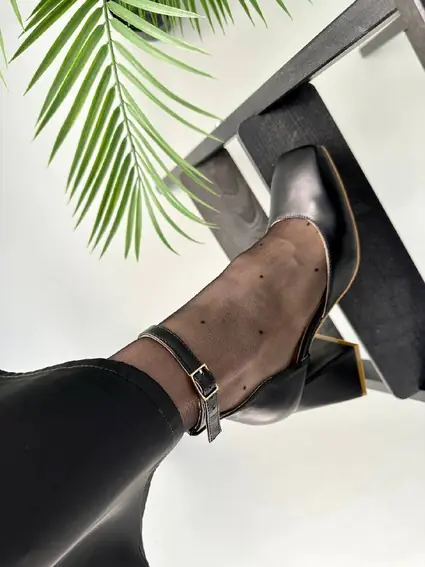 Туфлі жіночі шкіряні чорні на підборах фото 14 — інтернет-магазин Tapok