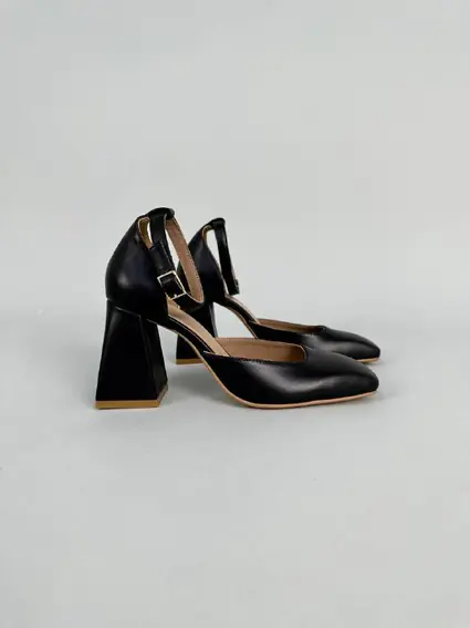 Туфли женские кожаные черные на каблуке фото 15 — интернет-магазин Tapok