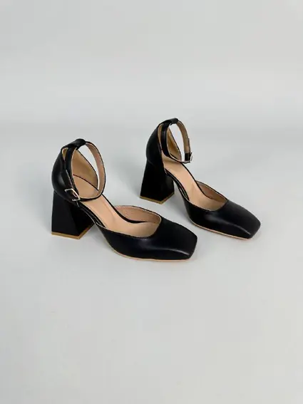 Туфли женские кожаные черные на каблуке фото 16 — интернет-магазин Tapok