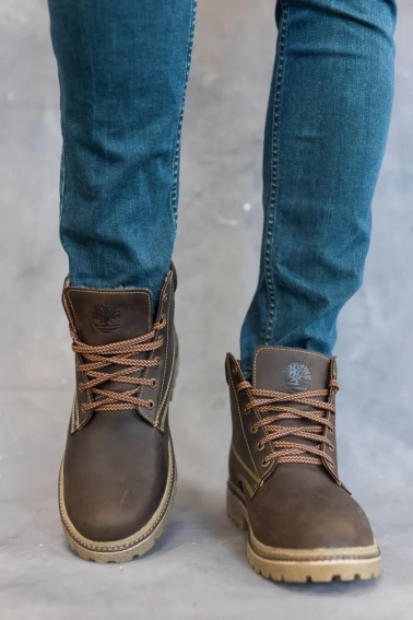 Мужские ботинки кожаные зимние коричневые Accord БОТ фото 6 — интернет-магазин Tapok