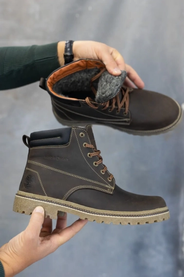 Мужские ботинки кожаные зимние коричневые Accord БОТ фото 7 — интернет-магазин Tapok