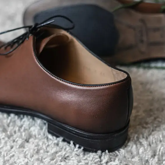 Чоловічі туфлі оксфорди Ікос 0385 Помаранчевий з коричневим фото 5 — інтернет-магазин Tapok