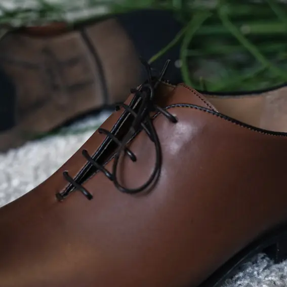 Чоловічі туфлі оксфорди Ікос 0385 Помаранчевий з коричневим фото 6 — інтернет-магазин Tapok