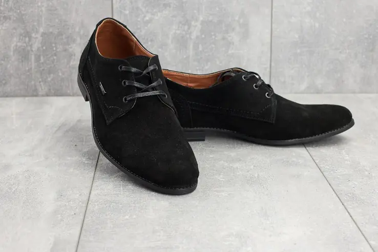 Туфлі чоловічі Yuves М111 чорні (замша, весна/осінь) фото 1 — інтернет-магазин Tapok