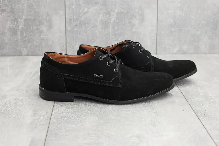 Туфлі чоловічі Yuves М111 чорні (замша, весна/осінь) фото 3 — інтернет-магазин Tapok