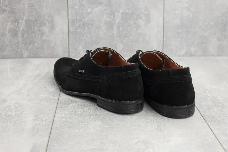 Мужские туфли замшевые весна/осень черные Yuves М111 фото 4 — интернет-магазин Tapok