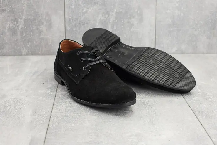 Туфлі чоловічі Yuves М111 чорні (замша, весна/осінь) фото 5 — інтернет-магазин Tapok