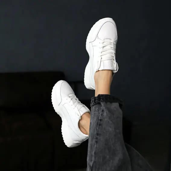 Кросівки жіночі шкіряні 4S 584859 Білі фото 1 — інтернет-магазин Tapok