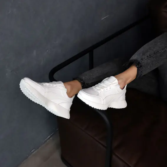 Кросівки жіночі шкіряні 4S 584859 Білі фото 4 — інтернет-магазин Tapok