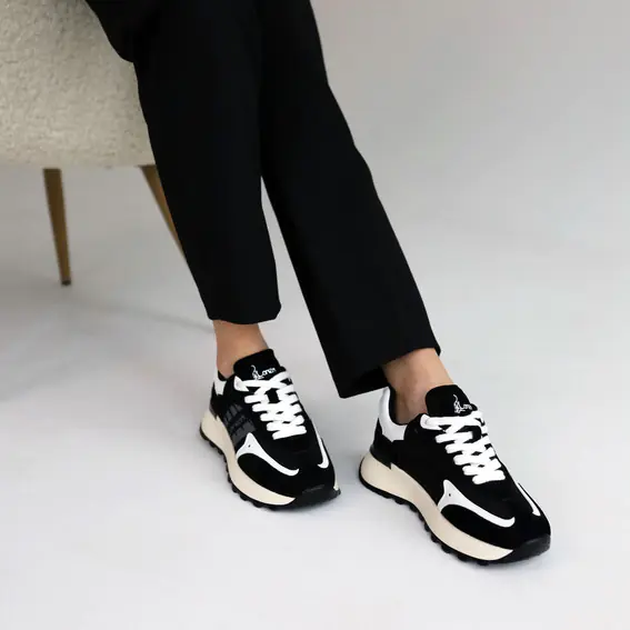 Кросівки жіночі замшеві  584838 Чорні фото 7 — інтернет-магазин Tapok