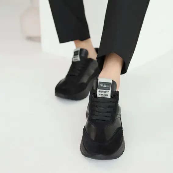 Кросівки жіночі шкіряні  584856 Чорні фото 4 — інтернет-магазин Tapok